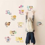 Gadgets Wrap Animal Number Wall Sticker for Kids Room Home Decoration Wall Decals Alphabet Children Birthday