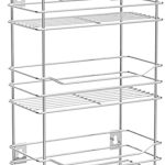 EverEx Stainless Steel Kitchen Rack Trolley Basket Stand Container Organizer Storage Shelf Holder for Spice Boxes Utensils for Home, 3-Tier, Large, Silver, Tiered Shelf
