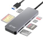 EVM USB Memory Card All in 1 Reader 5Gbps Read Speed Read 5 Cards for Linux,Chrome, Multi SD Card,Mac OS,Windows (Supports SD/M2/XD/CF/TF/MS Card) – 3 Years Warranty (‎EVM-CR-01)