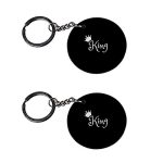 Anuman007 | king keychains for boys | keychain gadgets latest Printed Wooden Keychains | Circle Shape Set of 2 keyrings 2×2 inch
