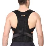 kossto Adjustable & Breathable Posture Corrector Back Brace Shoulder Support Trainer for Body Correction, Neck, Back and Shoulder Pain Relief for Women and Men (Model loop fabric-#160) Large Universal SIZE(Waist38-44)