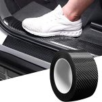 Openja Carbon Fiber Style Waterproof Car Seal Strip Door Edge Cover Guard Anti-Scratch Step Decoration Cover Tape – 2 Inches x 5 Meters | Vinyl
