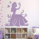 Gadgets Wrap Wall Stickers Nursery Girls Children Room Princess Flowers Birds Vinyl Wall Decals