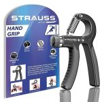 Strauss Adjustable Hand Grip| Adjustable Resistance (10KG – 40KG) | Hand/Power Gripper for Home & Gym Workouts | Perfect for Finger & Forearm Hand Exercises & Strength Building for Men & Women (Black)