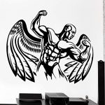 GADGETS WRAP Bodybuilder Winged Man Wall Sticker Sport Bodybuilding Vinyl Wall Decal