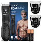 Zlade Ballistic LITE Manscaping Body Trimmer for Men | Beard, Body, Pubic Hair Grooming | Waterproof, AAA Battery Powered | 1 Trimmer + 2 Extra Blades | Smart Travel Lock – 3 Second Long Press Button to Start