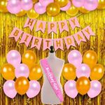 RD Gadgets Pink Happy Birthday Decoration Kit for Girls Combo Kids Birthday Decoration Item