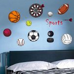 Gadgets WRAP 50 cm x 70 cm Sports Boys Bedroom Art Vinyl Wall Sticker Personalized Ball Basketball Wall Sticker for Kids Boys Rooms Nursery Décor