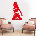 Gadgets Wrap Cartoon Superhero Theme Wonder Woman Wall Sticker Vinyl Red