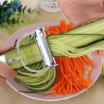 BHAVYATA™ Stainless Steel Julienne Peeler Fruit Vegetable Shredder Slicer Double Planing Cutter Potato Carrot Grater Color-Silver