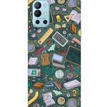 Dugvio Printed Colorful Hard Back Case Cover & Compatible for OnePlus 9R | Student Study Gadgets Pattern (Multicolor) – D24