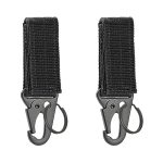 Optifit® 2Pcs Tactical Keychain for Belt, Backpack, Camping Gear Gadget, Portable Accessory Holder with Quick Release Buckle for Gloves, Keys, Survival Kit, Rope, Belt Keepers with Tactical Gear Clip