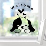 GADGETS WRAP Welcome Kids Room Cute Dog Door Funny Wall Sticker Vinyl Wall Decal Decoration Sticker