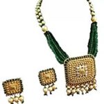 Gadgets Appliances GONSGADAPP Traditional Kundan & Pearl Studded Bridal Necklace Jewellery Set With Earrings & Maang Tikka for Women