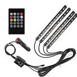 AutoBizarre 12 LED Multicolor Music Controlled Sound Activated for Car Interior Atmosphere Light (Works with All Cars)