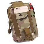 Kraptick Multi-Purpose Water Resistant Waist Bag with Dual Compartment, Waist Bag Mobile Phone Holder, Waist Pack for Men, Women Camping Hiking Pouch (CP Camouflage)