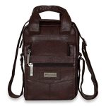 NFI essentials Men’s Sling Bag Stylish Cross Body Travel Office Business Messenger Bag for Men Women (Brown) (Dark Brown New)