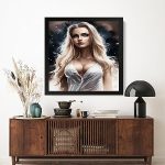 GADGETS WRAP Printed Photo Frame Matte Painting for Home Office Studio Living Room Decoration (20x20inch Black Framed) – Sexy Girl Big Boobs