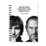 100Yellow Steve Jobs Printed Notebook Wire Bound Spiral Covers Combined With Ruled Sheets Office Stationery/School Supplies