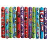 Birthday Popper Assorted Theme Slap Bracelet Bands (Pack of 12) Birthday Return Gifts for Boys and Girls of all age group