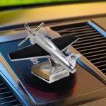 YOURKARTS.COM Solar Powered Car Perfume Diffuser/Dispenser | Aeroplane Glider Design, Auto Rotation Fan | For Car Dashboard with Perfume liquid & Organic Fragrance – (SILVER, Pack of 1)
