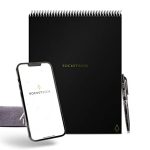 Rocketbook Flip – with 1 Pilot Frixion Pen & 1 Microfiber Cloth Included – Black Cover, Letter Size (8.5″ x 11″)