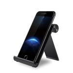 URBAN KINGS Cell Phone Holder, Full 360° Adjustable Aluminum Desktop Cellphone Stand with Anti-Slip Base Portable Tablet Stand Phone Dock, Fits All Smart Phones and Tablets (Up to 11 inch) (Black)