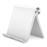STRIFF Multi Angle Mobile Tabletop Stand. Phone Holder for iPhone, Android, Samsung, OnePlus, Xiaomi. Portable,Foldable Cell Phone Stand. Perfect for Bed,Office, Home,Gift and Desktop (White)