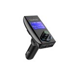 Tewtross Car Bluetooth FM Transmitter Handsfree Kit with Large Display High Clarity Mic and Fast Charge USB (Compact)