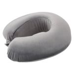 Sleepsia Velvet Memory Foam Neck Travel Pillow, Comfortable Travel Pillow Great for Long Road Trips and Flights (Grey, Pack of 1)