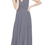 Gadgets Appliances Women’s Knee Length Front Slit Shoulder Strap Dress (Shoulder Stap Maxi Dress_Grey_M)