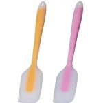 Baskety Silicone Spatulas Heat Resistant Flexible Spatula 450F with Stainless Steel Core – FDA Grade Premium Kitchen Utensils with Good Grip 27 cm Random Color (Pack of 2)