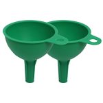 Amazon Brand – Solimo Silicone Rubber Funnel for Kitchen, Set of 2, Green