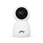 Godrej Security Solutions EVE PRO panTilt Smart WiFi Security Camera for Home with 350 Degree 3MP (HD) | 2-Way Audio | Night Vision | Smart Motion Tracking | Humanoid Detection, Alarm System, White