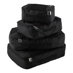 FLYING SOUL Packing Cube Travel Organizer Wardrobe organizer Set of 4 (BLACK)(XL,Large, Medium,Small)