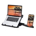 Portronics My Buddy Hexa 22 Adjustable Tabletop Laptop Stand with Mobile Holder Ventilated Portable Foldable Compatible for 15.6 inch Laptops MacBook Notebook with 360° Rotation Base(Black)