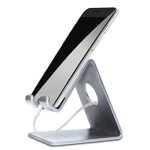Elv Desktop Cell Phone Stand Tablet Stand, Aluminum Stand Holder for Mobile Phone and Tablet (Up to 10.1 inch) – Silver