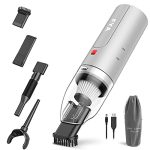 FYA Handheld Vacuum Cleaner Cordless, Wireless Hand Vacuum&Air Blower 2-in-1, Mini Portable Car Vacuum Cleaner with Powerful Suction, USB Rechargeable Vacuum for Pet Hair, Home and Car… (Silver)