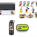DivineDesigns Mickey Minnie Stickers | Vinyl Waterproof Stickers for Kids, Scrapbooking, waterbottles, Electronic Gadgets -Pack of 12 Plus Stickers
