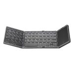 VE GADGETS Portable Wireless Bluetooth Folding Keyboard, Ultra Slim Pocket Size, Rechargeable, for iOS, Android & Windows Tabs, Smartphones, with User Manual & USB Charging Cable – Black