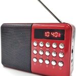 Gadget World Pocket Mini FM Radio with Bluetooth/Aux/USB.Inbuilt with Powerful 5 Watt speakerGlossy Red and Black Colour.1200MAH Battery for Long Backup.Idle for Students,Kitchen,Living Room