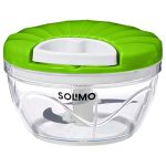 Amazon Brand – Solimo Plastic 500 ml Large Vegetable Chopper with 3 Blades, Green