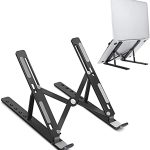 Dyazo 6 Angle Foldable & Portable Laptop Riser Stand Made with Aluminum Alloy |Compatible for Dell, Mac Book Air/Pro, Lenovo Acer Hp Asus & Other Laptop from 11.6 inch to 15.6 Inches- Black