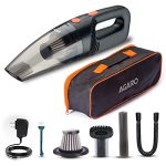 Agaro HVC1081 Cordless Rechargeable Car Vacuum Cleaner, Portable, Handheld,110W, 5.5KPA Power Socket,Stainless Steel Filter, Black