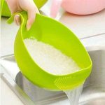 ATEVON Green Multi-Use Strainer/Washer Bowl – Ideal for Rice, Vegetables & Fruits – Convenient and Durable Kitchen Tool – Multicolor