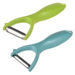 Kuber Industries Peeler|Plastic Vegetable Peeler|Fruit Peeler|Non-Slip Handle|Steel Sharp Straight Blade|Y Shaped Peeler|Kitchen Peeler|Pack of 2 (Multicolor)