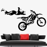 GADGETS WRAP Wall Stickers Cool Motorcycle Pose Modern Vinyl Self-Adhesive Wall Decals Boys Bedroom