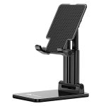 Wecool Adjustable Mobile Phone Foldable Holder Stand Dock Tabletop Mount for All Smartphones, Tablets, Kindle, iPad, Adjustable Mobile Stand, Black, Aluminium