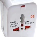 Aine Travel Adapter with Build in Charger Dual USB Ports with 125V 6A,250V, Universal All-in-One Worldwide International Travel Adapter Power Converters Wall Charger AC Power Plug Adapter with Dual USB Charging Ports for USA EU UK AUS