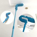 Fan Cleaner Brush with Long Rod Flexible Fan Cleaning Mop Microfiber Dust Cleaner Foldable Duster for Home Cleaning Microfiber Duster for Cleaning of Home, Kitchen, Car, Ceiling (Blue)